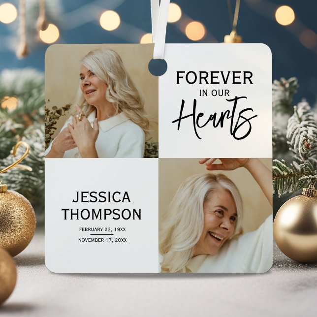 Forever in our Hearts 4 Photo Memorial Metal Tree Decoration (Creator Uploaded)