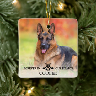 Forever In Our Hearts Angel Dog Loss Pet Memorial Ceramic Ornament
