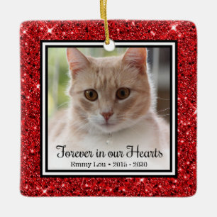 Forever In Our Hearts Cat Ceramic Ornament