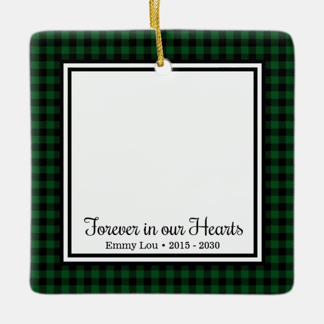 Forever In Our Hearts Cat Ceramic Ornament (Front)