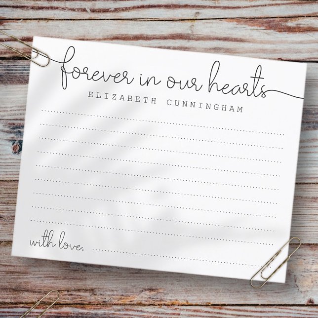 Forever In Our Hearts Chic Modern Attendance Card (Creator Uploaded)