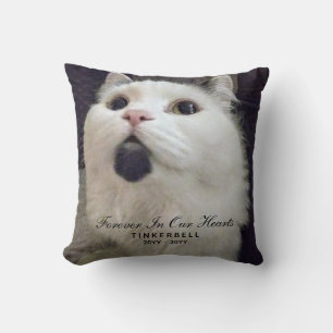 Forever In Our Hearts Custom Cat Photo Name Cushion