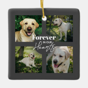 Forever in our Hearts Custom Photo Pet Memorial Ceramic Ornament
