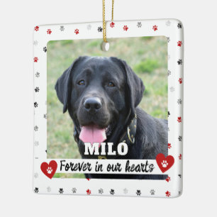 Forever in our Hearts Dog Photo Pet Loss Keepsake Ceramic Ornament