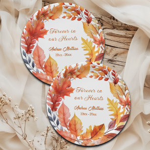 Forever in our Hearts Funeral Fall Floral Paper Plate