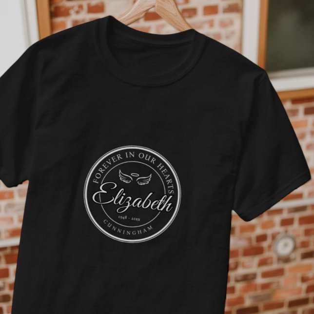 Forever in our Hearts Funeral Memorial Angel Wings T-Shirt (Creator Uploaded)