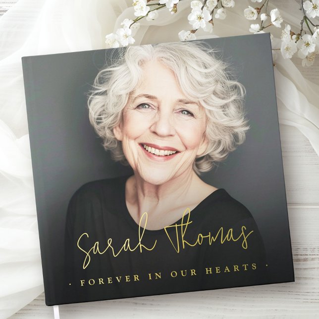 Forever in our hearts funeral memorial black guest book (Forever in our hearts funeral memorial black guest book)