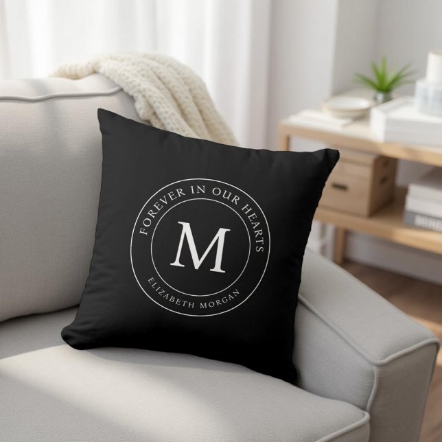 Forever in our Hearts Funeral Memorial Modern Cushion (Creator Uploaded)