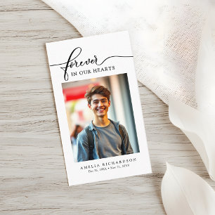 Forever in Our Hearts Funeral Memorial Prayer Card