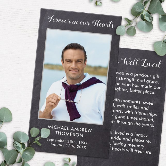 Forever In Our Hearts Funeral Memorial Prayer Card (Creator Uploaded)