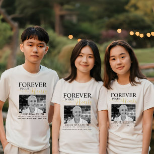 Forever in our hearts Funeral Photo Memorial Tri- Tri-Blend Shirt