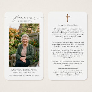 Forever in our Hearts Funeral Photo Prayer Card