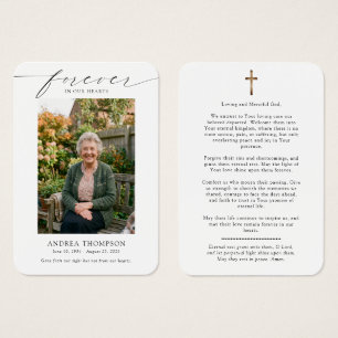 Forever in our Hearts Funeral Photo Prayer Card