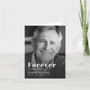 Forever In Our Hearts Funeral Photo Program Card