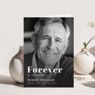 Forever In Our Hearts Funeral Photo Program Card
