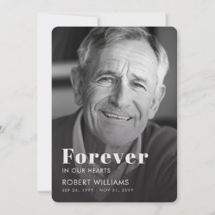 Forever In Our Hearts Funeral Photo Program Invitation