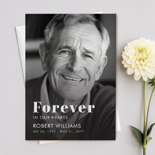 Forever In Our Hearts Funeral Photo Program Invitation
