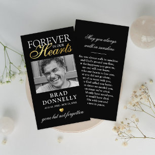Forever in our Hearts Funeral Prayer Card