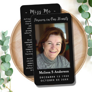 Forever in Our Hearts Funeral Prayer Photo Card