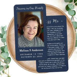 Forever in Our Hearts Funeral Prayer Photo Card