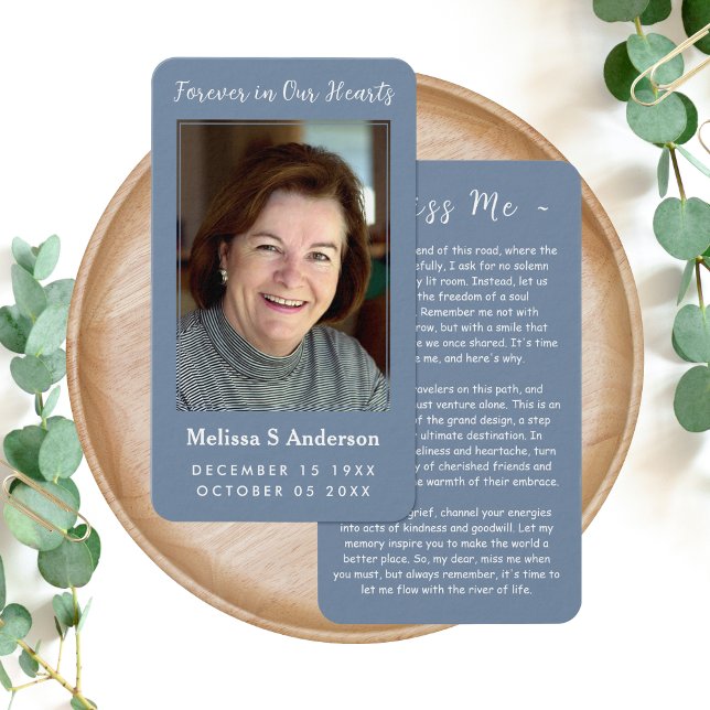 Forever in Our Hearts Funeral Prayer Photo Card (Creator Uploaded)