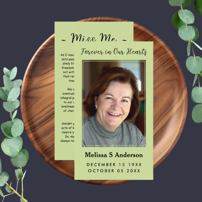 Forever in Our Hearts Funeral Prayer Photo Card (Creator Uploaded)