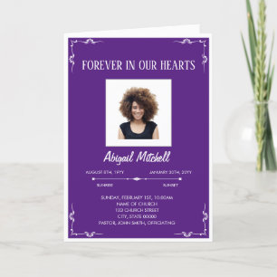 Forever In Our Hearts Funeral Program FP00013 Programme