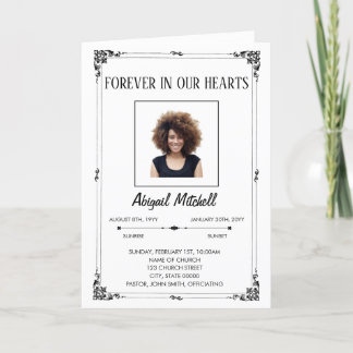 Forever In Our Hearts Funeral Program | FP00015 Programme