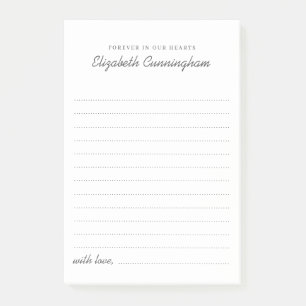 Forever In Our Hearts Funeral Share a Memory Post-it Notes