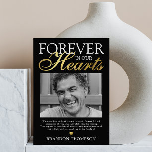 Forever in our Hearts Funeral Thank You Card