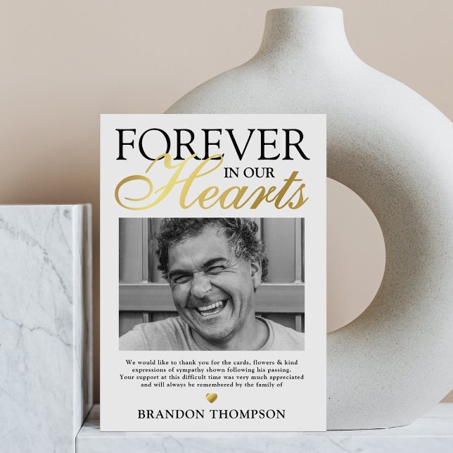 Forever in our Hearts Funeral Thank You Card (Creator Uploaded)