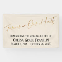 Forever in Our Hearts Gold Handwriting on Cream