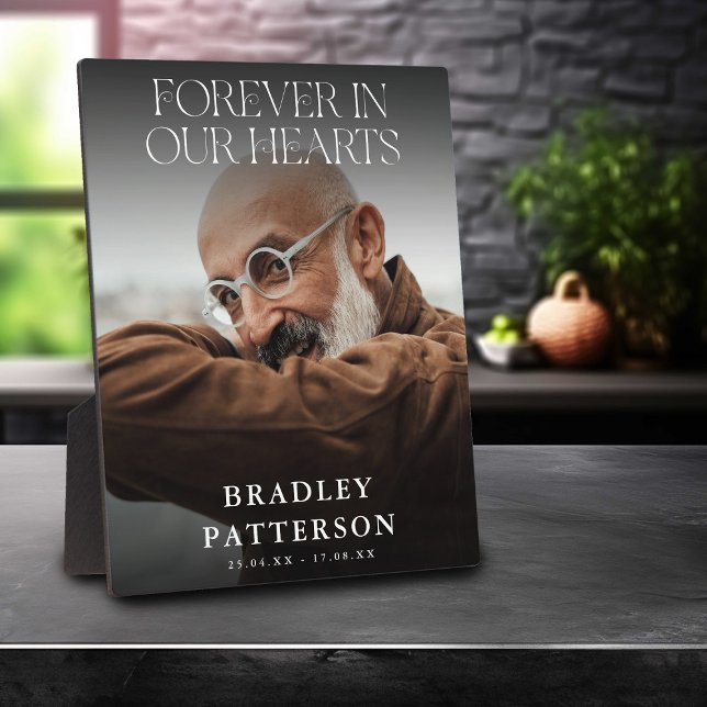 Forever in our Hearts Grave Photo Memorial Tribute Plaque (Creator Uploaded)