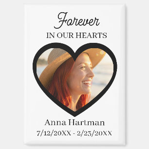 Forever in our Hearts Hearth Shaped Photo Magnet