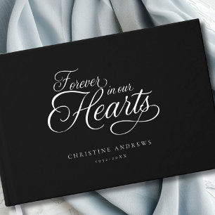 "Forever in our Hearts" Keepsake Funeral Guest Book