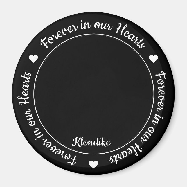 Forever in our Hearts Keepsake Pet Memorial Dog Magnet (Front)