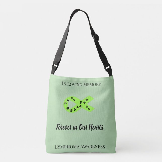 Forever In Our Hearts Lime Green Awareness Crossbody Bag (Back)