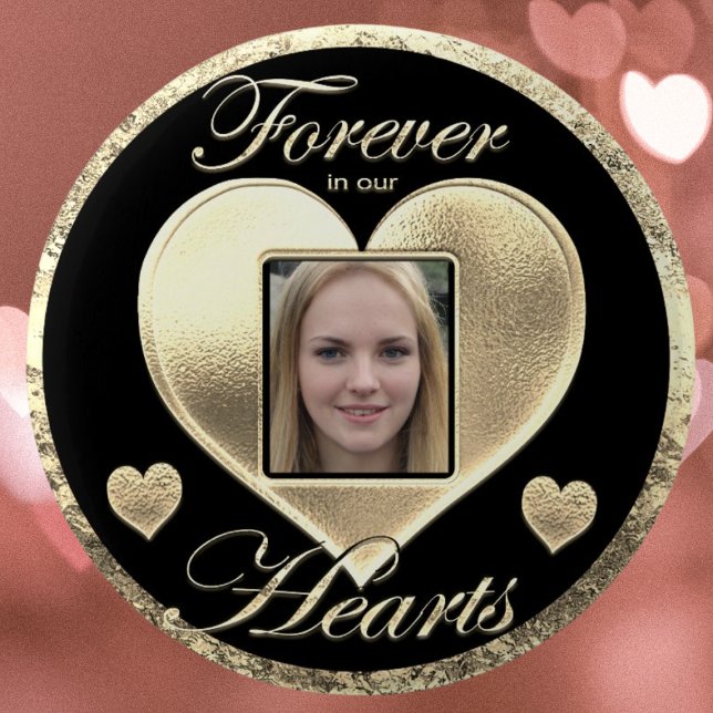 Forever in our Hearts Memorial 7.5 Cm Round Badge (Creator Uploaded)