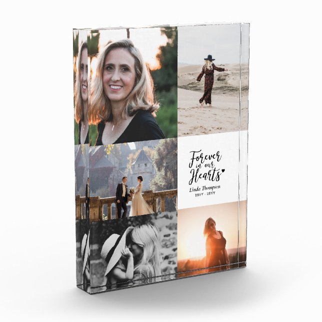 Forever in our Hearts Memorial Collage Photo Block (Left)