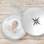 Forever In Our Hearts Memorial Elegant Photo Locket Necklace<br><div class="desc">The Forever in Our Hearts Memorial Elegant Photo Locket Necklace is a beautiful and meaningful piece of jewellery designed to help keep the memory of a loved one close to your heart. Crafted with care and attention to detail, this locket necklace provides a poignant and personal way to honour and...</div>