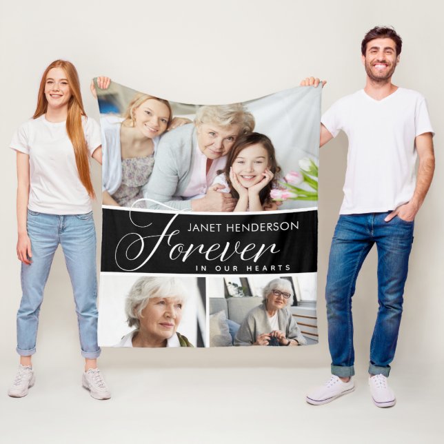 Forever In Our Hearts Memorial Fleece Blanket (In Situ)