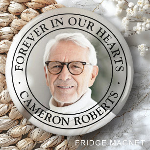 Forever in our hearts memorial full photo elegant magnet