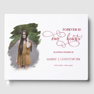 Forever In Our Hearts Memorial Funeral Photo Guest Book