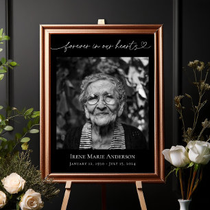 Forever in our Hearts Memorial Funeral Photo Poster