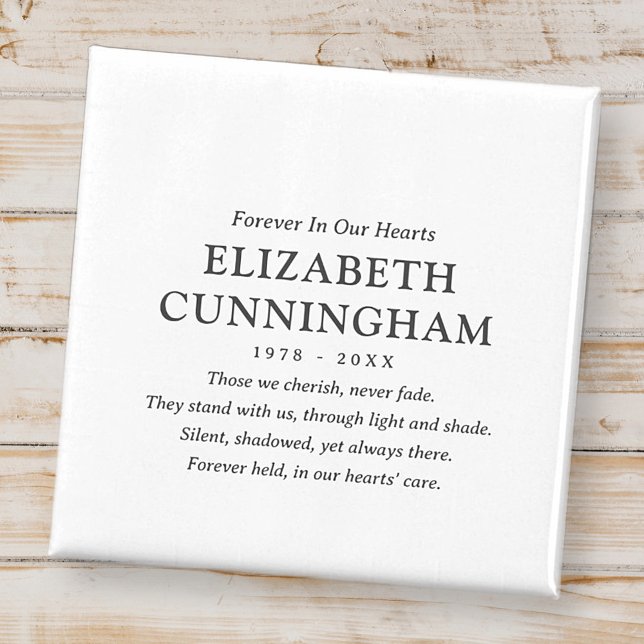 Forever In Our Hearts Memorial Modern Simple Quote Magnet (Creator Uploaded)