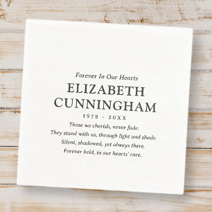 Forever In Our Hearts Memorial Modern Simple Quote Napkin