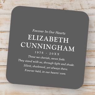 Forever In Our Hearts Memorial Modern Simple Quote Square Sticker