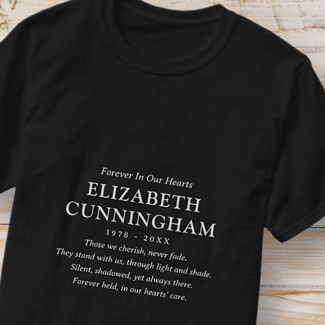 Forever In Our Hearts Memorial Modern Simple Quote T-Shirt (Creator Uploaded)