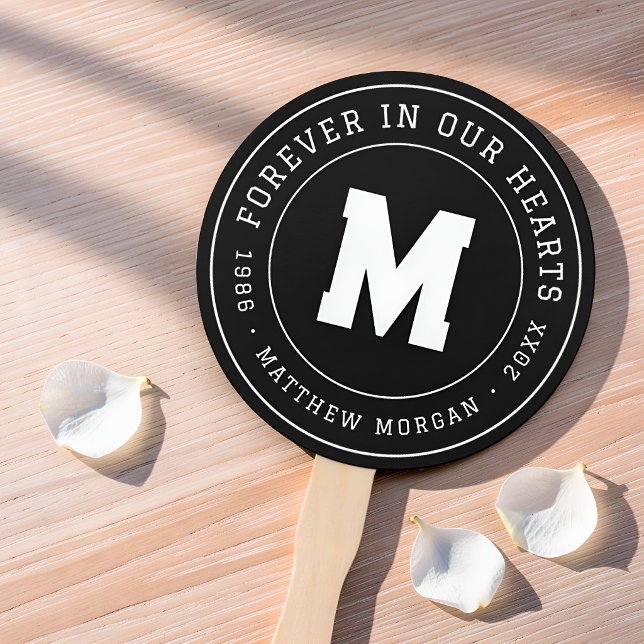 Forever In Our Hearts Memorial Monogram Hand Fan (Creator Uploaded)