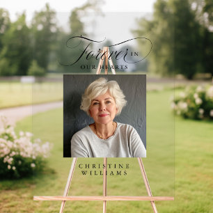 "Forever in our Hearts" Memorial, Name, Photo Acrylic Sign